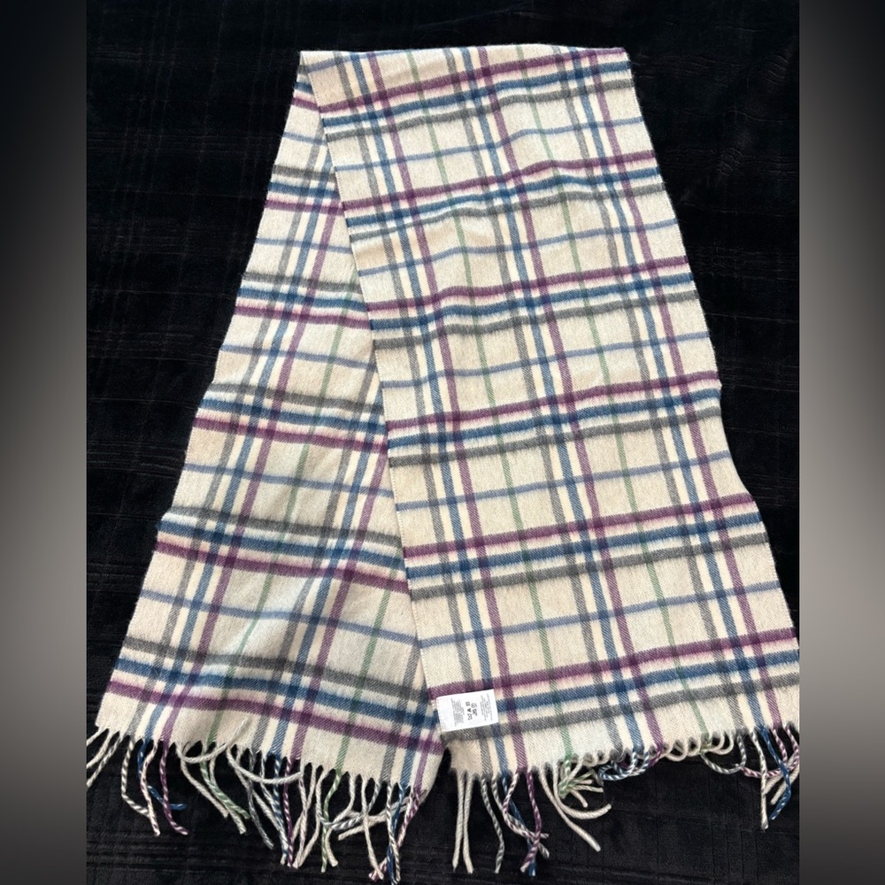Burberry Checked 100% Cashmere Scarf